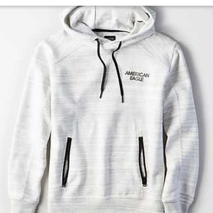 AE  XL Mens hoodie reflective/black logo white/tan